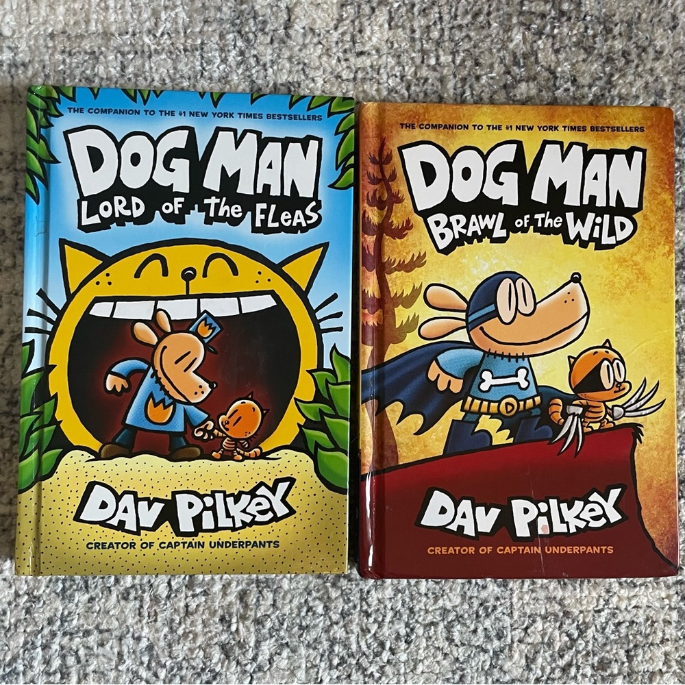 Set of two 2 Dog Man hardcover books graphic novel novels bundle lot